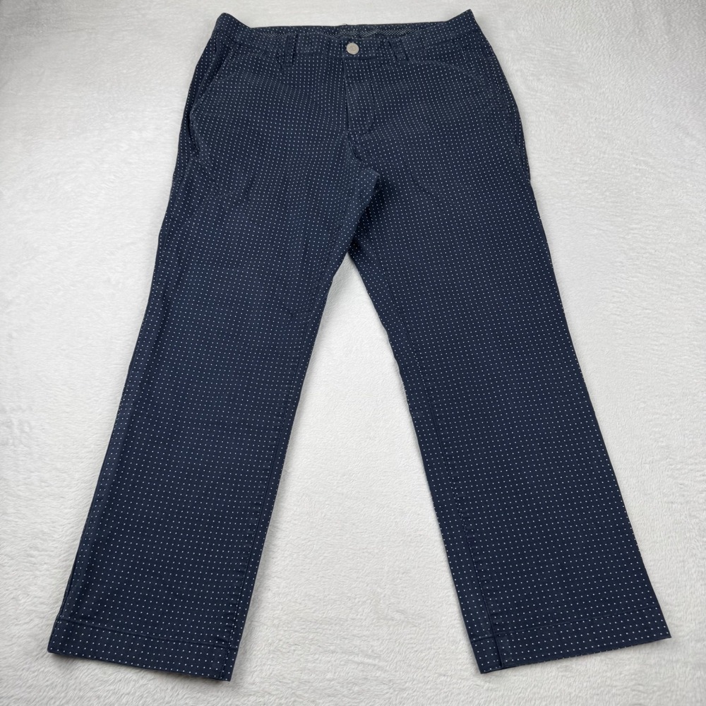 Bonobos Maide Golf Pants Mens 32x30 Navy Blue Polka Dot Slim‎ Fit